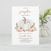 Boho Rustic Pumpkin Baby shower Kaart (Staand voorkant)