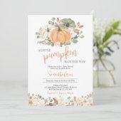 Boho Rustic Pumpkin Baby shower Kaart (Staand voorkant)