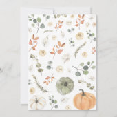 Boho Rustic Pumpkin Baby shower Kaart (Achterkant)