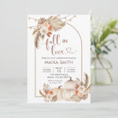 Boho Rustic Pumpkin Herfst in Love Vrijgezellenfee Kaart (Staand voorkant)