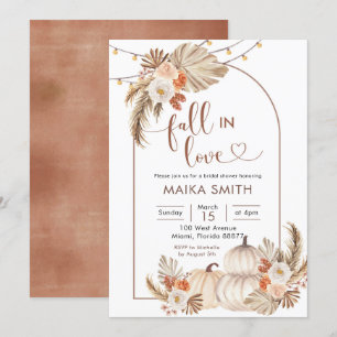 Boho Rustic Pumpkin Herfst in Love Vrijgezellenfee Kaart