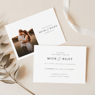 Boho Rustic Script Foto Budget Huwelijk Kaart