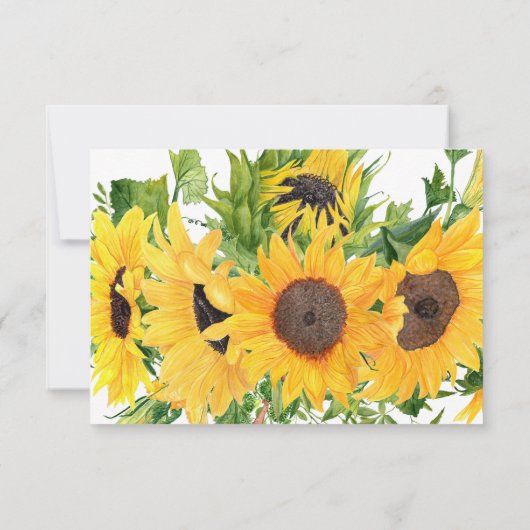 Boho Rustic Sunflower Summer Bouquet RSVP (Achterkant)