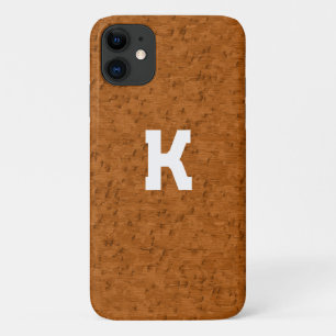 Boho Rustic Textured Wood bruin gepersonaliseerd iPhone 11 Hoesje