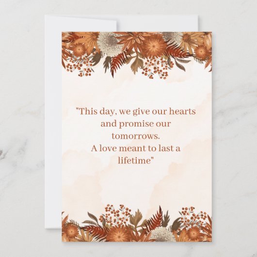Boho Rustic Theme wedding Invitation (Dos)