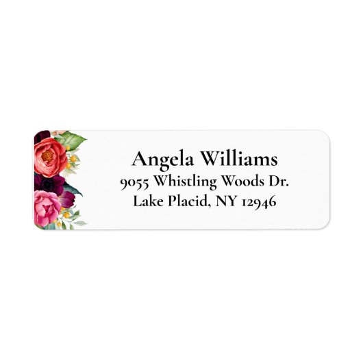 Boho Rustic Waterverf Floral Retouradres Etiket (Voorkant)