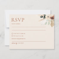 Boho Rustic Wedding RSVP Kaart Briefkaart Enclosur