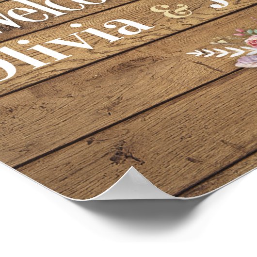 Boho Rustic Wedding Sign Poster (Hoek)