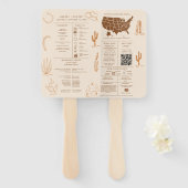 Boho Rustic Western Cowboy Huwelijksinformatiegraf Handwaaier (Voorkant en achterkant)