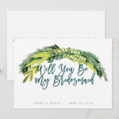 Boho Rustic Wil je mijn bruidsmeisje zijn Kaart (Voorkant / Achterkant)