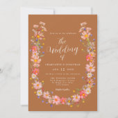 Boho Rustic Wildflower herfstbruiloft Kaart (Voorkant)