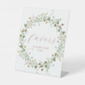 Boho Rustic Wildflower Shower Favors Sign Reclamebord Met Voetstuk (Voorkant)