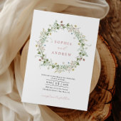 Boho Rustic Wildflower Wedding Invitation Kaart