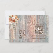 Boho Rustic Wood Grain QR Code RSVP Card (Achterkant)