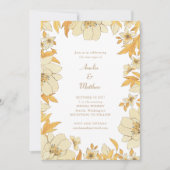 Boho Rustic Yellow Floral Border Wedding Kaart (Voorkant)