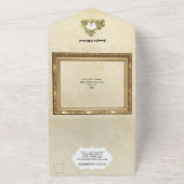 Boho rustiek florale orchidee  lijst all in one uitnodiging (Buitenkant)