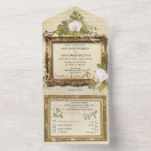 Boho rustiek florale orchidee  lijst all in one uitnodiging (Binnen)