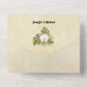 Boho rustiek florale orchidee  lijst all in one uitnodiging (Achterkant)