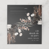 Boho rustiek Gotisch Roest Zwart Botanisch Bruilof (Buitenkant ongevouwen)