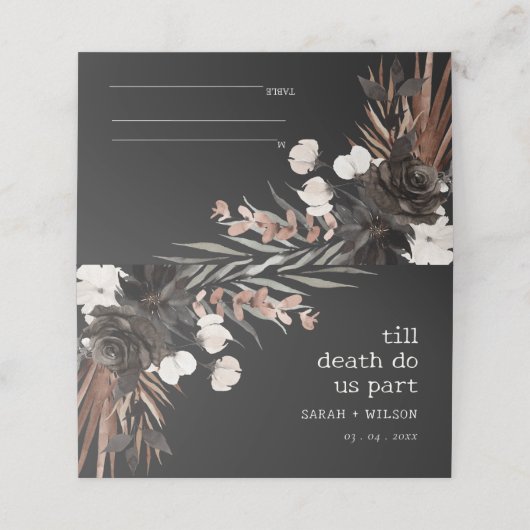 Boho rustiek Gotisch Roest Zwart Botanisch Bruilof (Buitenkant ongevouwen)