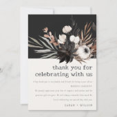 Boho rustiek Gotisch Roest Zwart Botanisch Bruilof Bedankkaart (Voorkant)