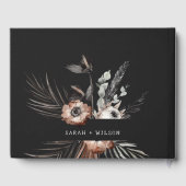 Boho rustiek Gotisch Roest Zwart Botanisch Bruilof Gastenboek (Achterkant)