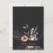 Boho rustiek Gotisch Roest Zwart Botanisch Bruilof Save The Date (Achterkant)