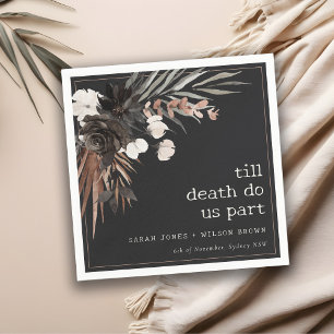 Boho rustiek Gotisch Roest Zwart Botanisch Bruilof Servet
