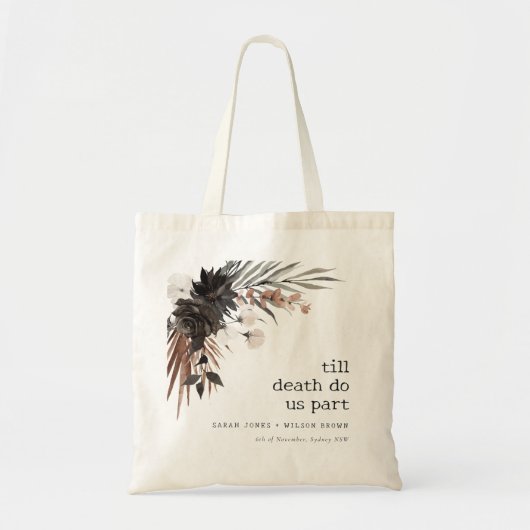 Boho rustiek Gotisch Roest Zwart Botanisch Bruilof Tote Bag (Voorkant)