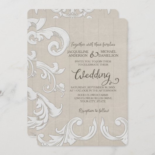 BOHO Rustiek Hout Op Kant Boheems Land Chic Kaart (Voorkant / Achterkant)