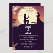 boho rustiek modern elegant Twilight Bruiloft Kaart (Voorkant / Achterkant)