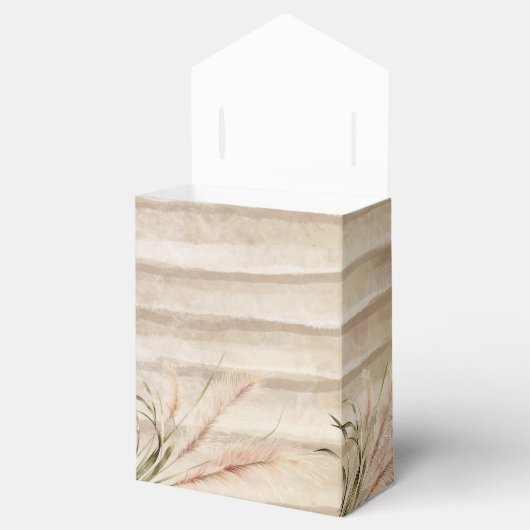 Boho rustiek Pampas Grass Bruiloft Favor Box Bedankdoosjes (Geopend)