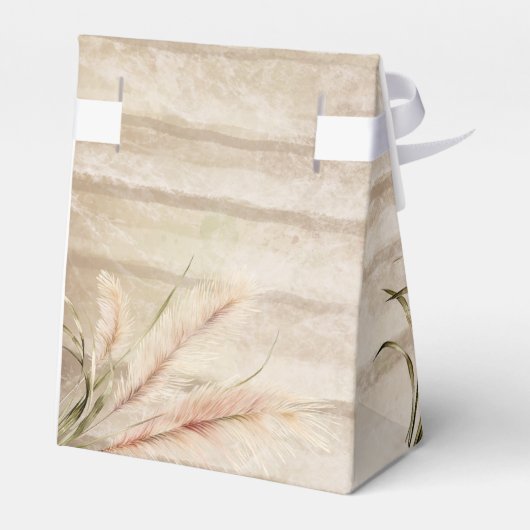Boho rustiek Pampas Grass Bruiloft Favor Box Bedankdoosjes (Achterkant)
