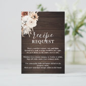 Boho rustiek Recept Aanvraag Vrijgezellenfeest Informatiekaartje (Staand voorkant)