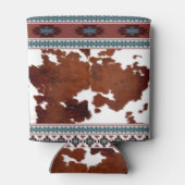 Boho rustiek Zuid-Western Koeienhuid Naam Blikjeskoeler (Achterkant)