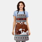 Boho rustiek Zuid-Western Koeienhuid Schort (Gedragen)