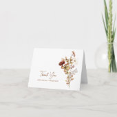 Boho Rustieke Aardse Natuur Botanische Bruiloftsdo Bedankkaart (Voorkant)