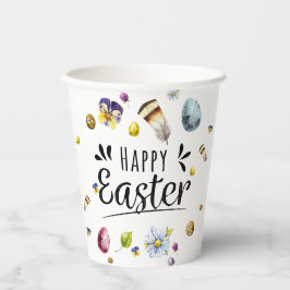 Boho rustieke aquarel kleurrijke Happy Easter Papieren Bekers