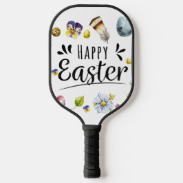 Boho rustieke aquarel kleurrijke Happy Easter Pickleball Paddle