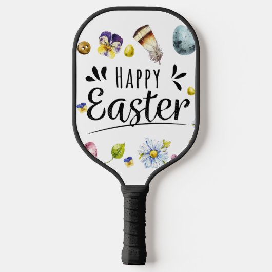 Boho rustieke aquarel kleurrijke Happy Easter Pickleball Paddle (Achterkant)