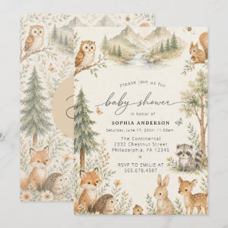 Boho rustieke avontuur bos baby shower kaart