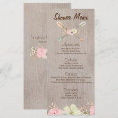 Boho Rustieke Baby of Vrijgezellenfeest, Wedding M Menu (Voorkant / Achterkant)