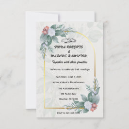 Boho Rustieke Bloemen & Elegante Huwelijk RSVP Kaartje