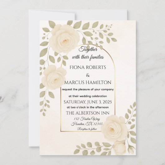 Boho Rustieke Bloemen & Minimalistische Elegante H Save The Date (Voorkant)