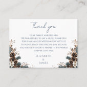 Boho Rustieke Bloemen Pinecones bruiloft Dank u Plaatskaartje (Voorkant)