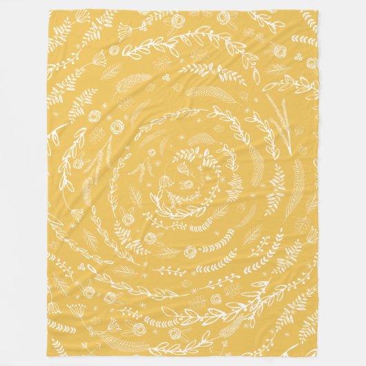 Boho Rustieke Bloemenkrans Folk Art Pattern Fleece (Voorkant)