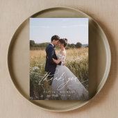 Boho rustieke foto bruiloft bedankkaart