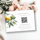 Boho rustieke minimale gele citroen tuin bruiloft informatiekaartje