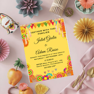 Boho rustieke moderne elegante Mexicaanse bruiloft Kaart