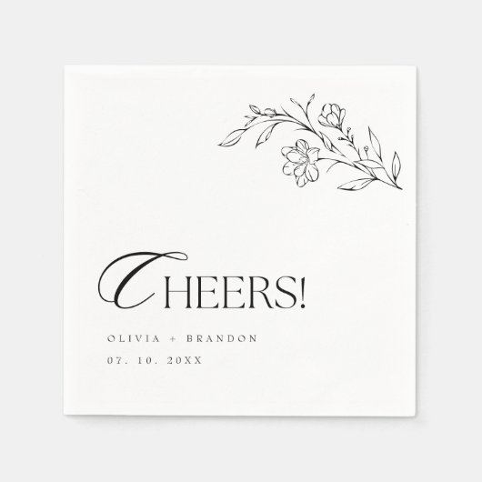 Boho rustieke moderne minimalistische proost bruil servet (Voorkant)